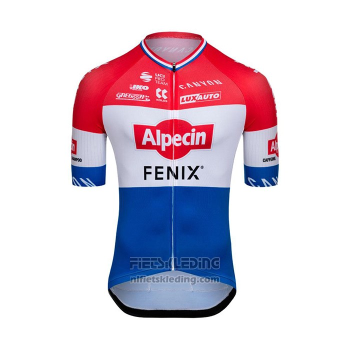 2022 Fietskleding Alpecin Fenix Rood Wit Blauw Korte Mouwen en Koersbroek